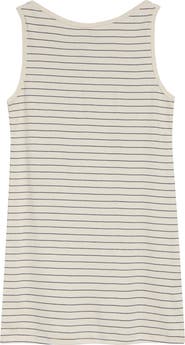 LESET Nando Stripe Boatneck Cotton Minidress
