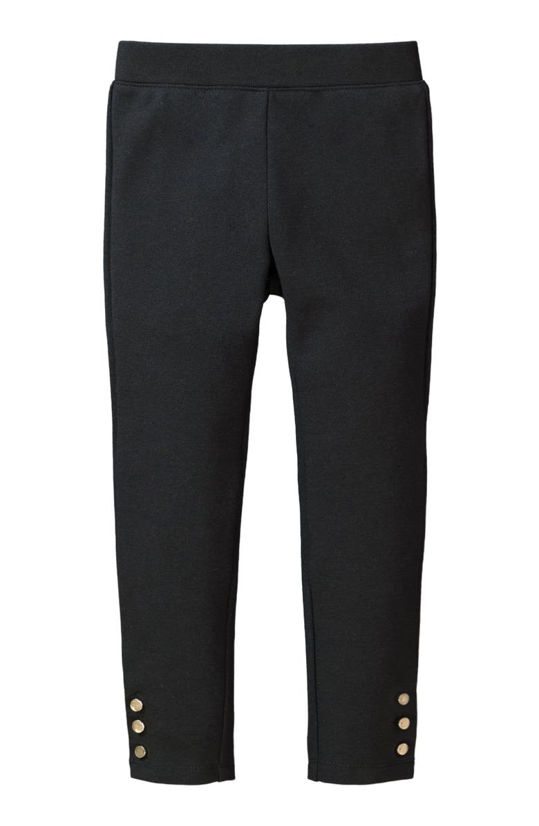 Hope & Henry Baby Girls' Button Cuff Ponte Pant, Infant, Main, color, 