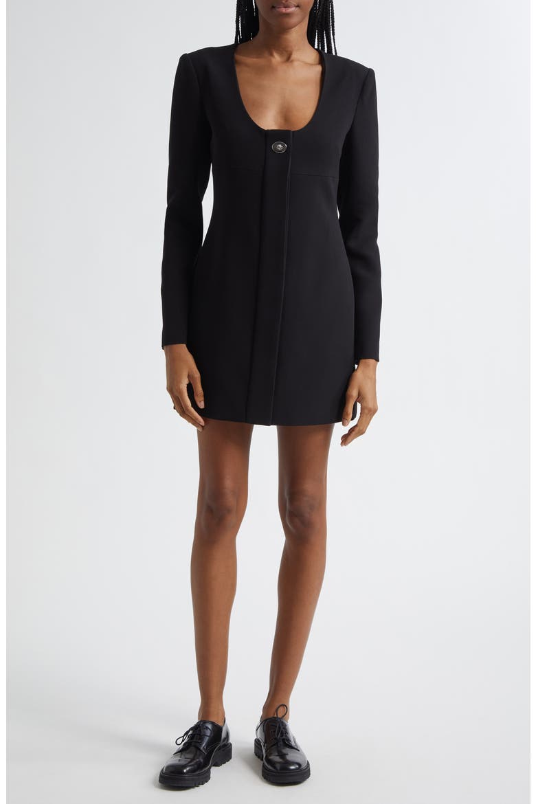 Elena Long Sleeve Minidress, Main, color, BLACK