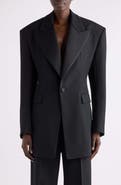 Saint Laurent One Button Wool Tuxedo Blazer