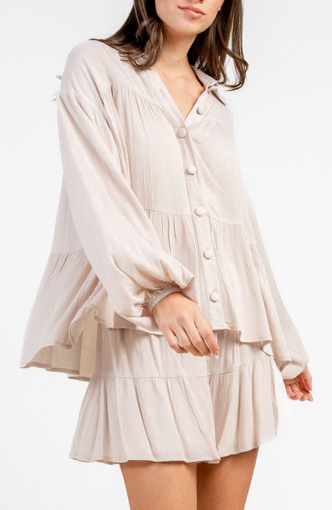 Tiered Button-Up Shirt