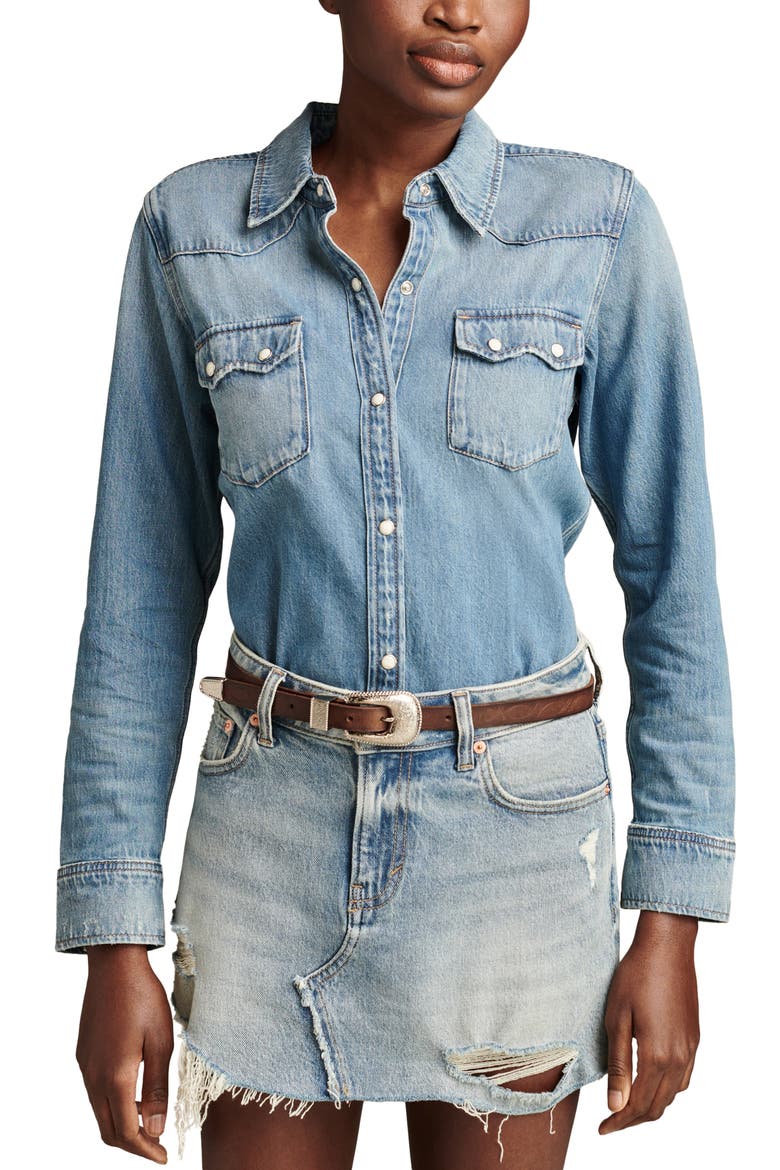 Western Denim Shirt, Main, color, AMERICAN DREAM