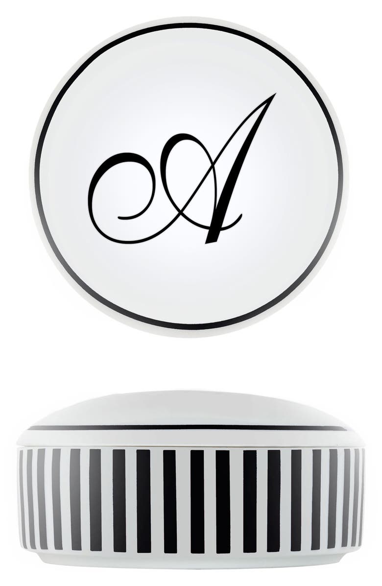 McLaughlin Glazeware Winnetka Porcelain Monogram Keepsake Box, Main, color, 