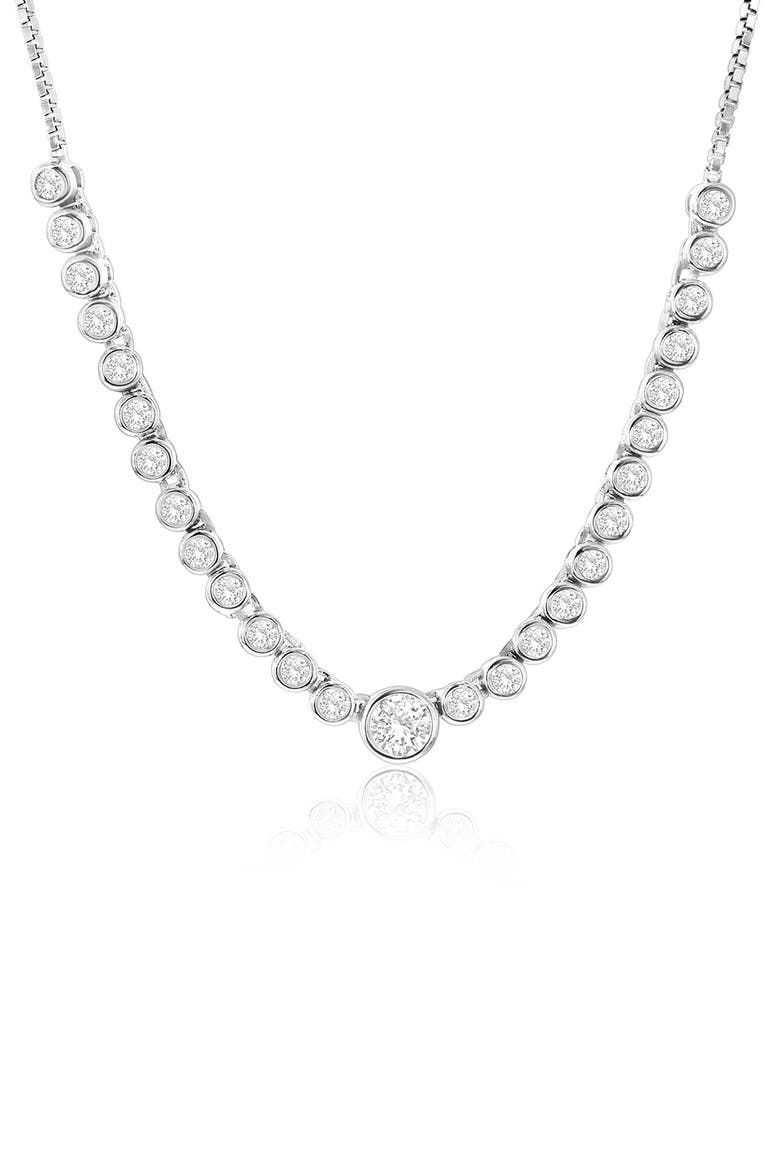 Sterling Silver Cubic Zirconia Necklace, Main, color, SILVER
