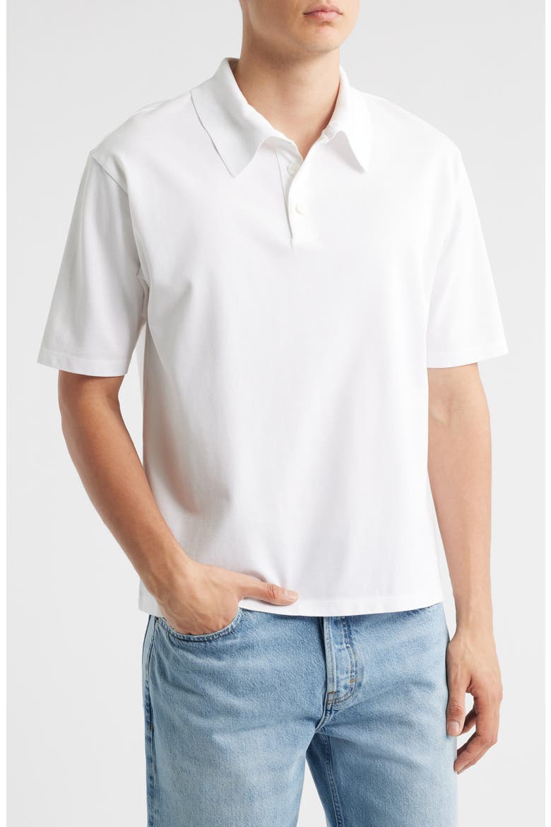 Cotton Pique Polo, Main, color, WHITE