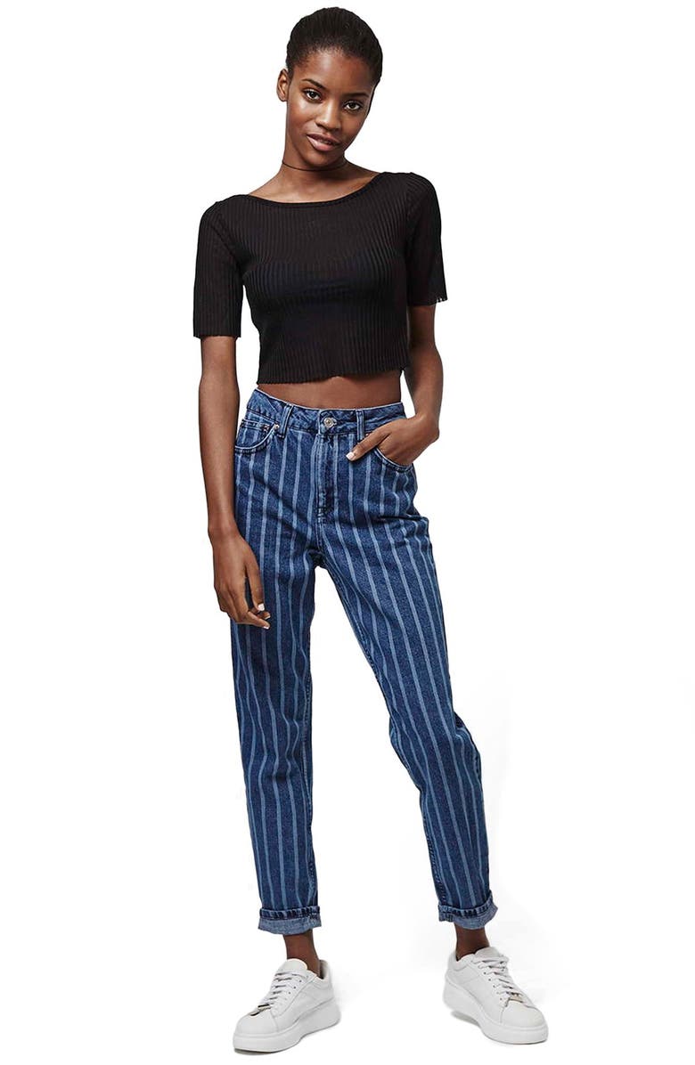 Topshop Raw Edge Crop Tee, Alternate, color, 