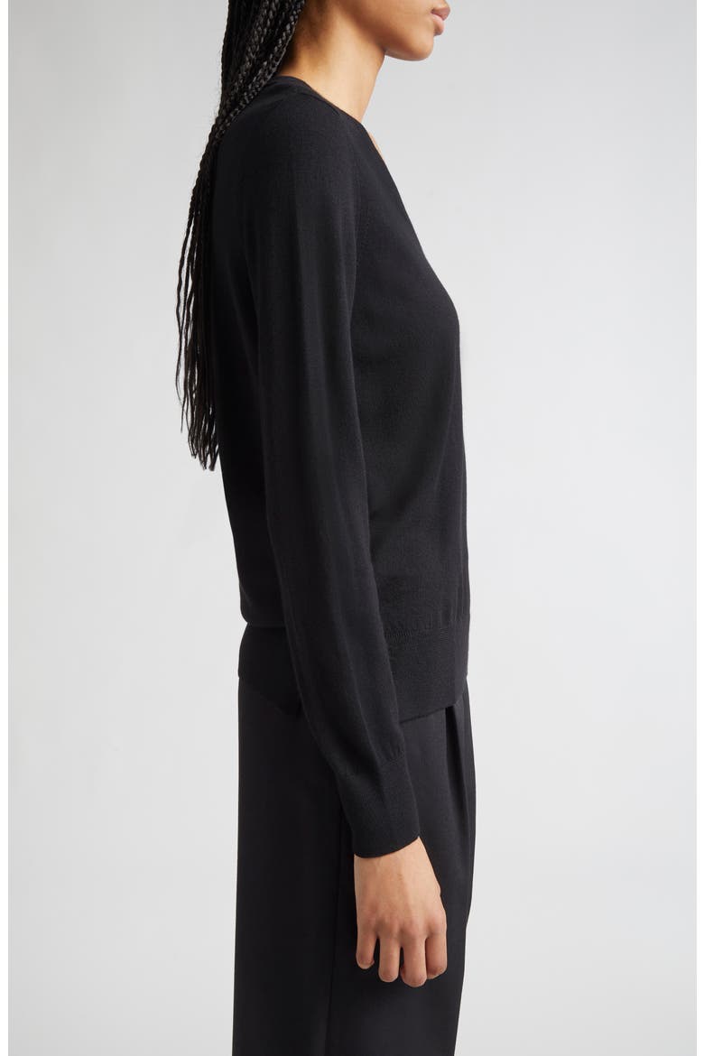 Franca Tissue Weight Virgin Wool Sweater, Alternate, color, BLACK