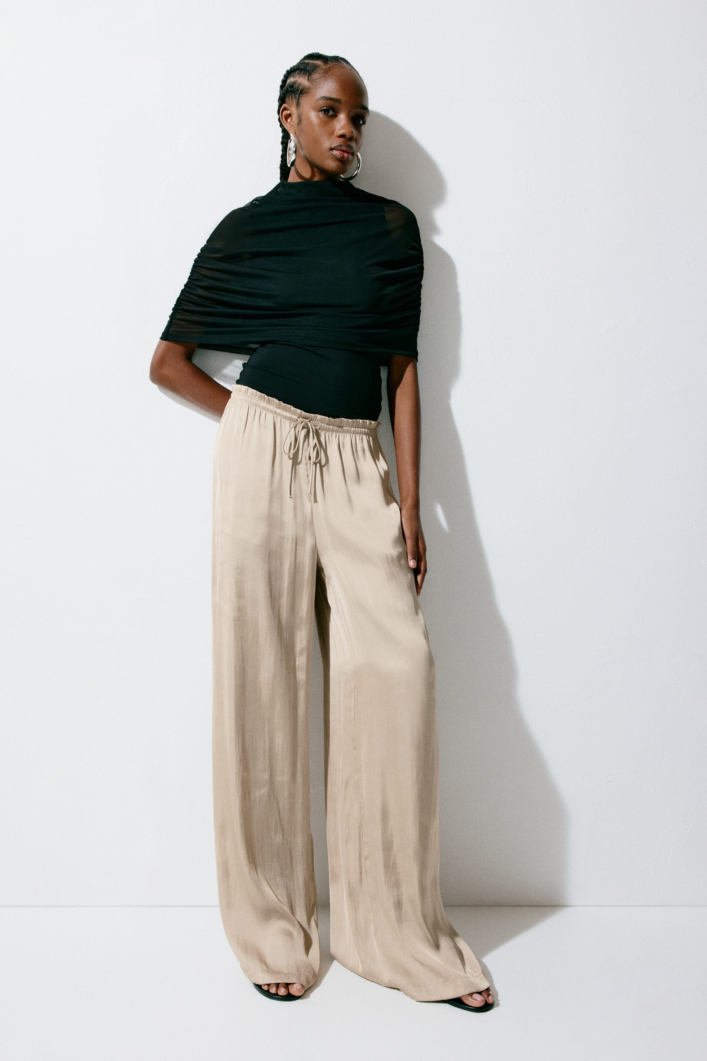 Satin Drawstring Trousers - image 2