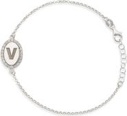 MESHMERISE Diamond Initial Disc Bracelet