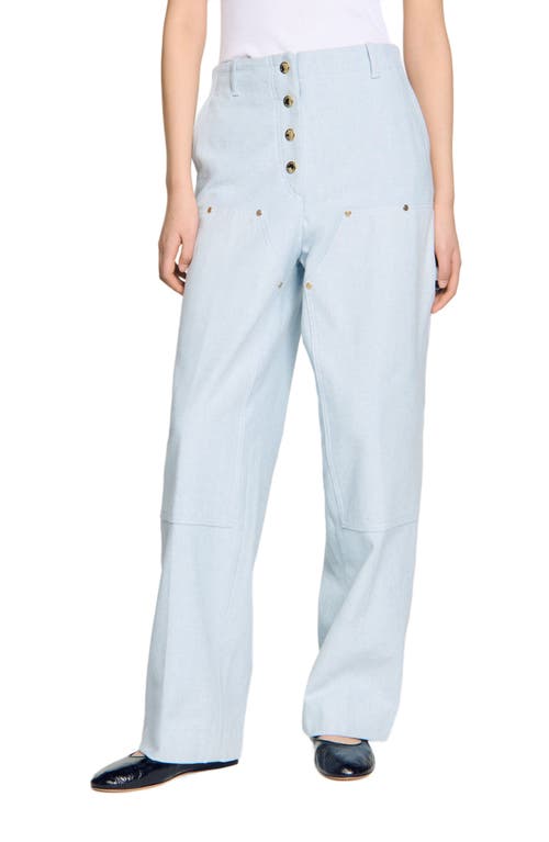 Sandro Carpenter Jeans In Light Blue In Light Blue