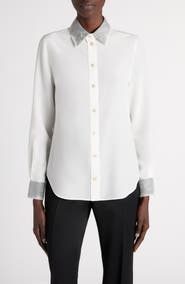 McQueen Silk Shirt with Lace Trim