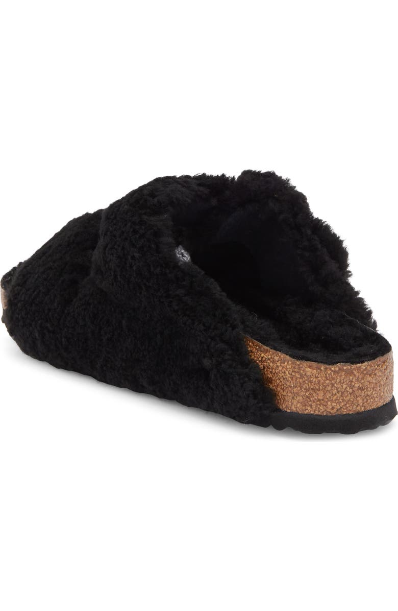 Birkenstock Arizona Big Buckle Teddy Genuine Shearling Sandal - Discontinued, Alternate, color, Black