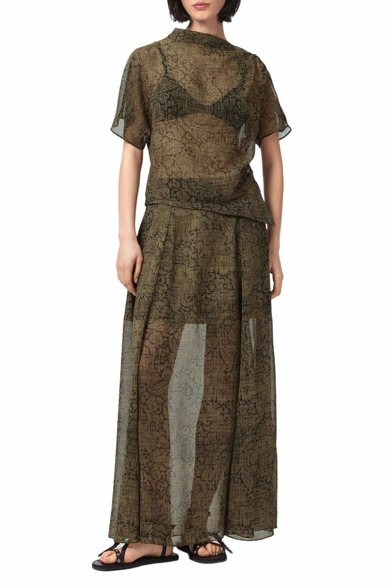 Sali Sheer Woven Shirt, Alternate, color, SIRIUS GOLD BLACK