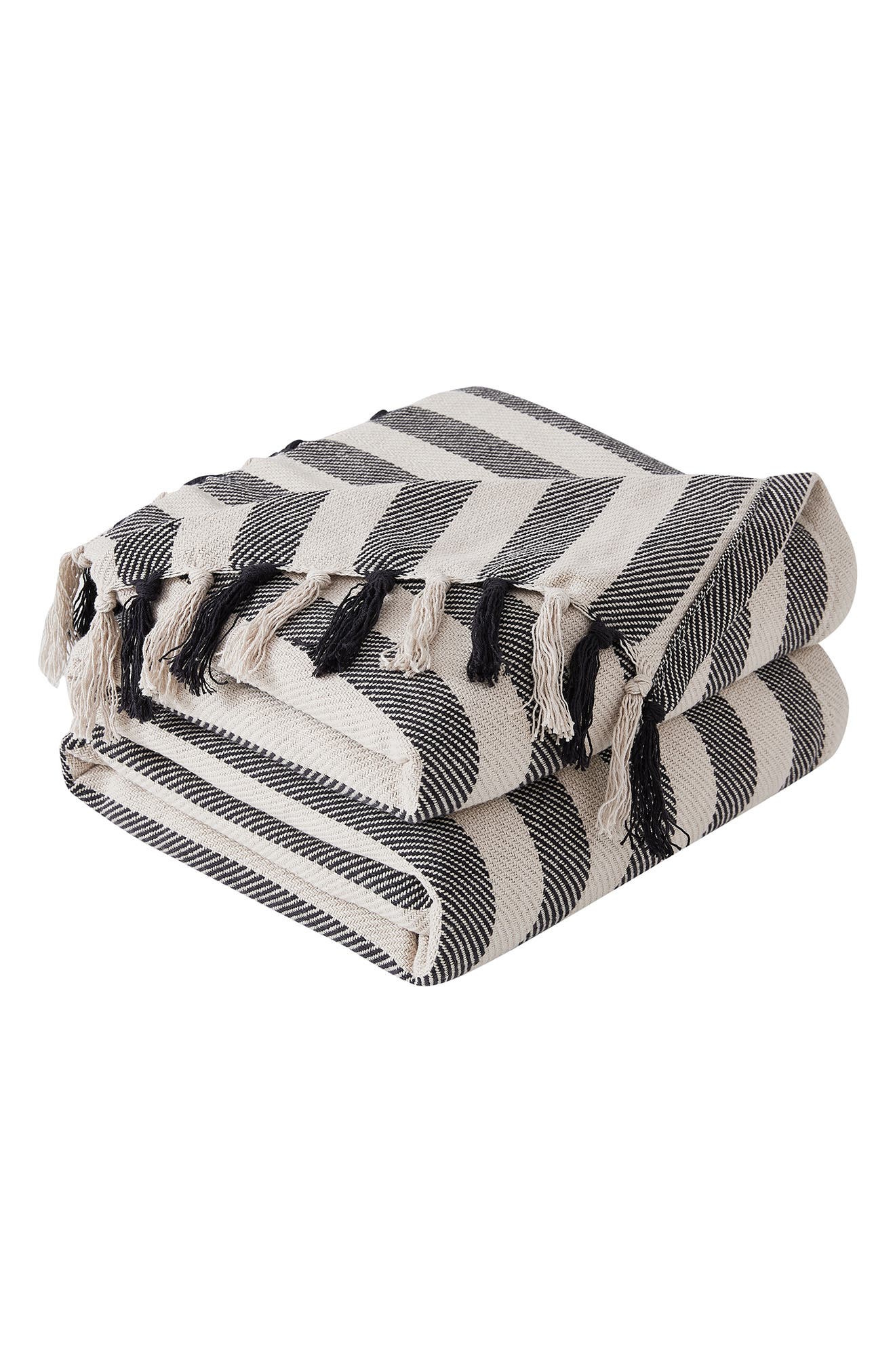 SOUTHSHORE FINE LINENS Striped Cotton Luxury Blanket
