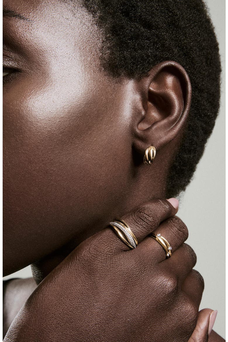 Open Dôme Huggies, Alternate, color, 14k Yellow Gold