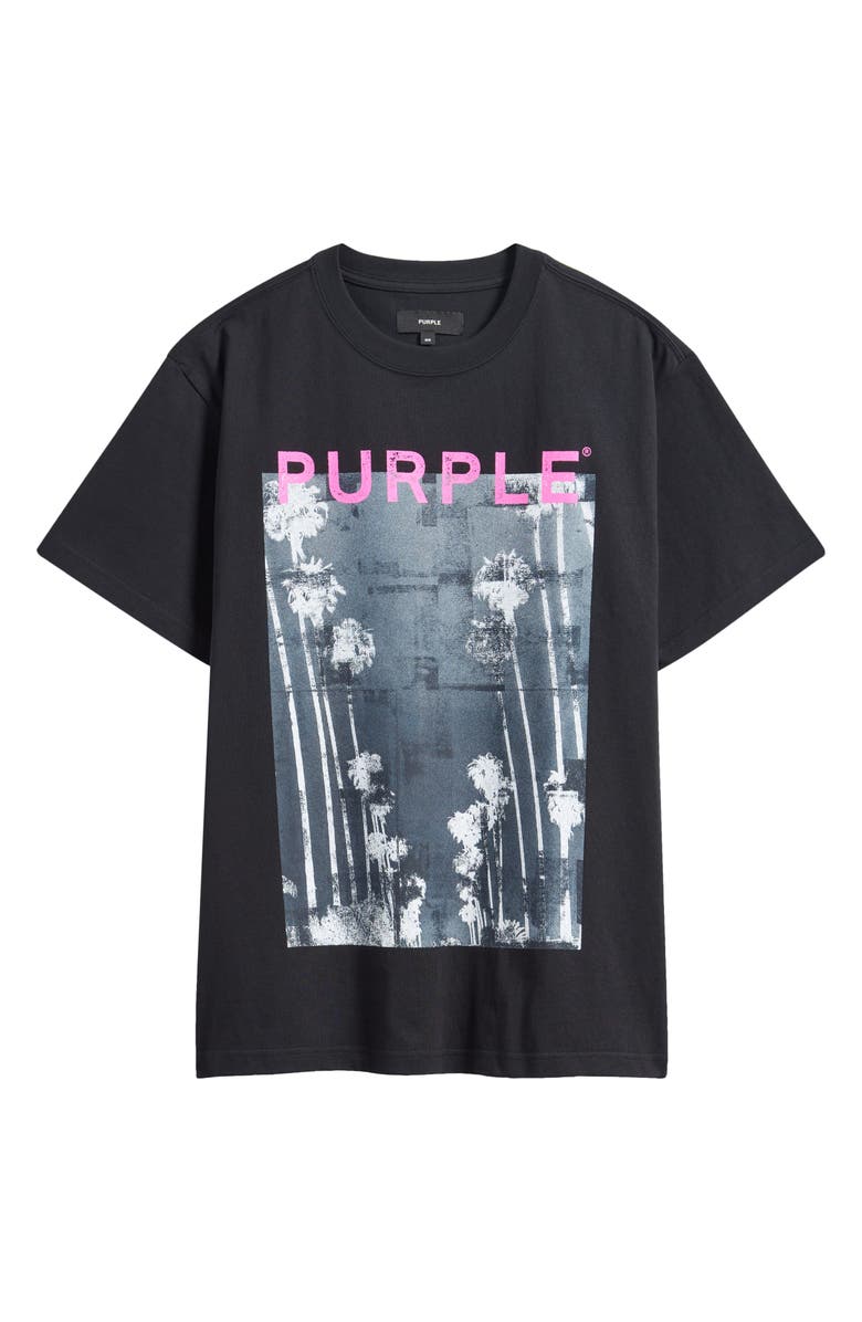 PURPLE BRAND Palms Cotton Graphic T-Shirt, Alternate, color, Black