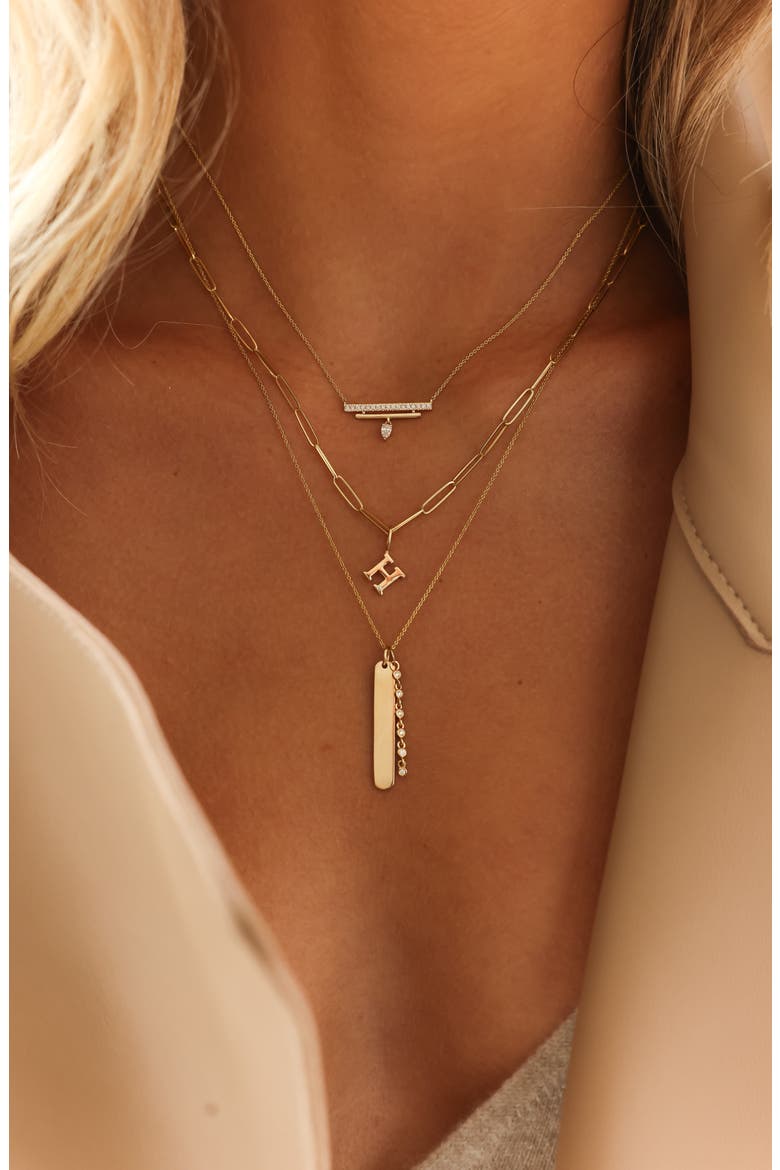 Taylor Elaine Diamond Double Bar Pendant Necklace, Alternate, color, YELLOW GOLD