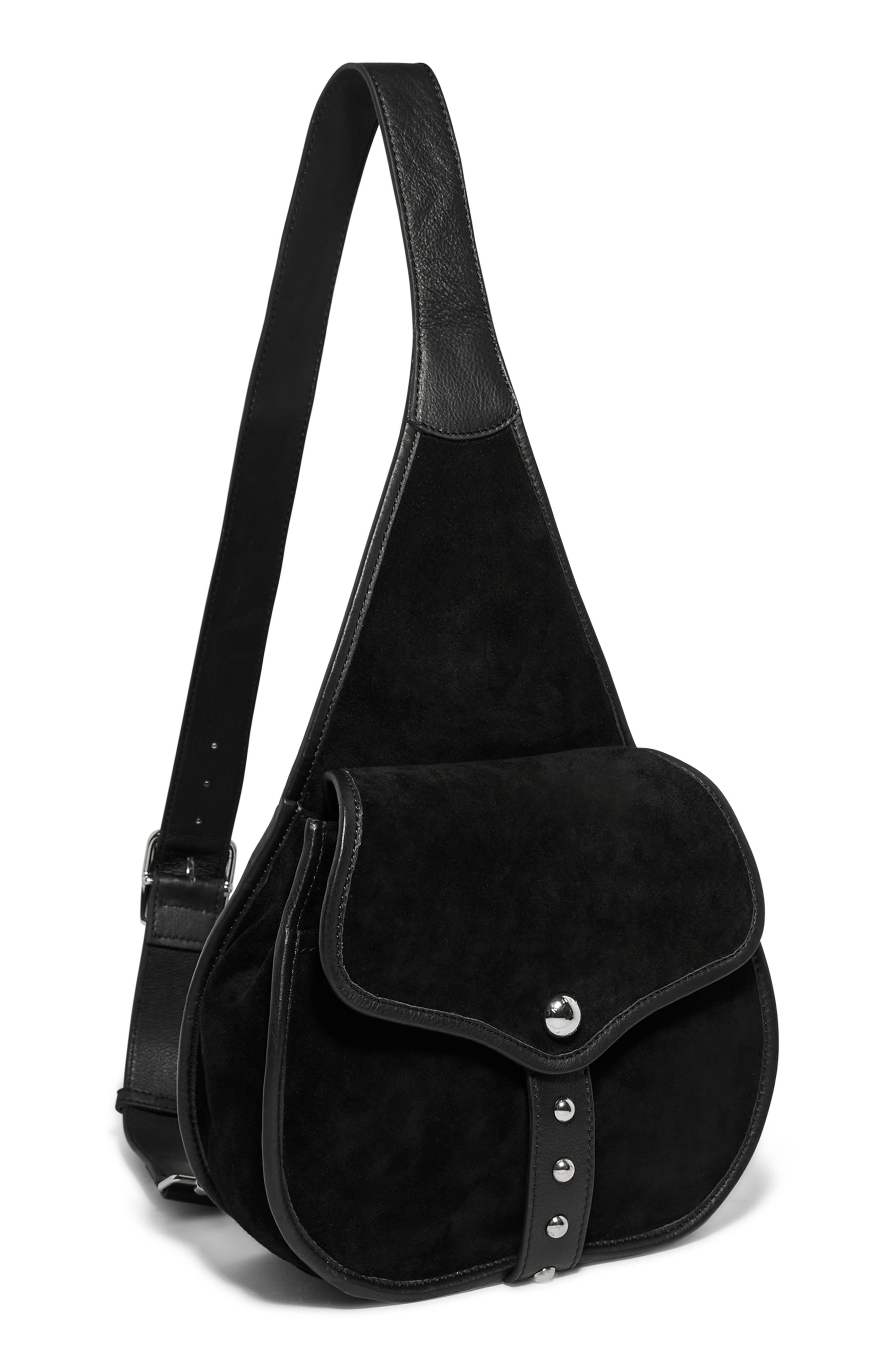 AIMEE Great Escape Leather Sling Bag, Alternate, color, Black Suede
