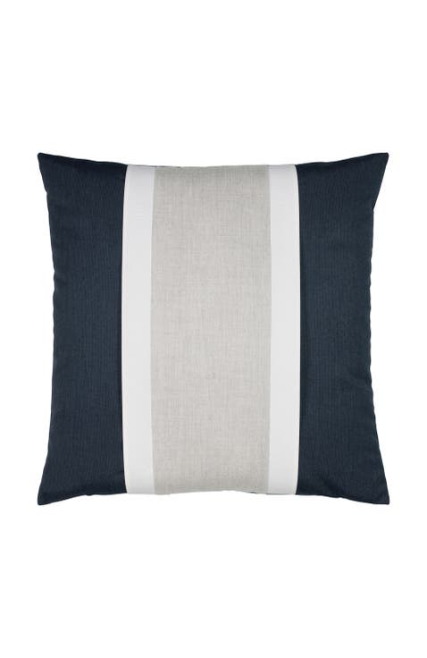 Nevis panelled dimensional banded Indoor & Outdoor Woven Accent Pillow