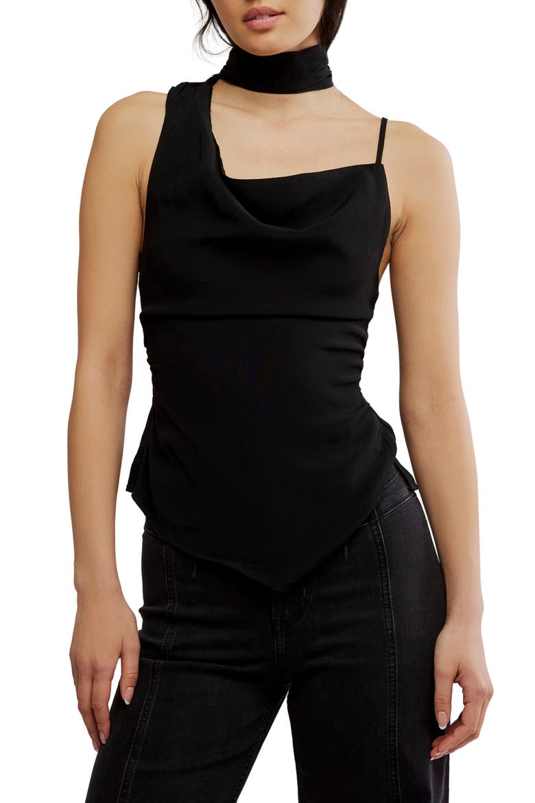 True To You Sleeveless Tie Neck Top, Main, color, BLACK