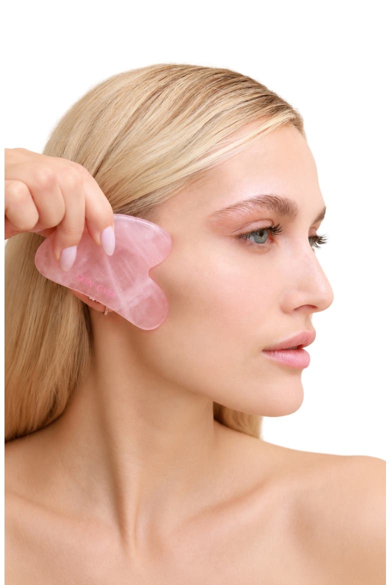 Rose Quartz Crystal Sculpty Heart Gua Sha Facial Tool, Alternate, color, NO COLOR