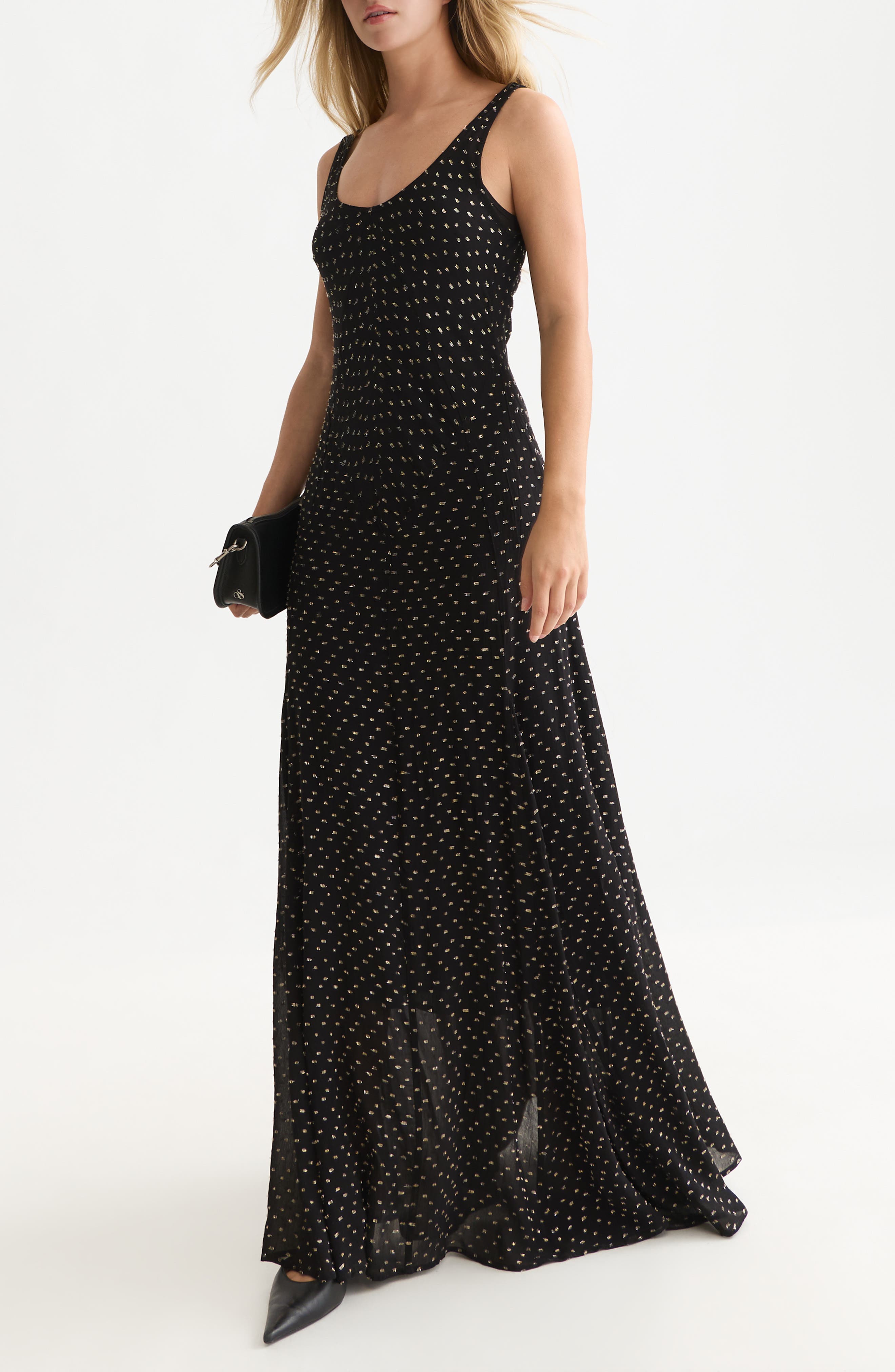 Scotch & Soda Metallic Dot Maxi Slipdress (Women) | Nordstrom