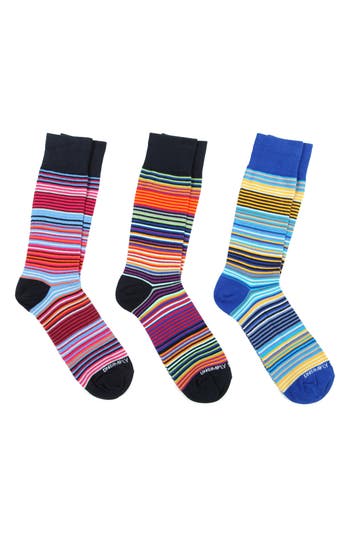 Unsimply Stitched Pack Of 3 Socks In Blue Multi