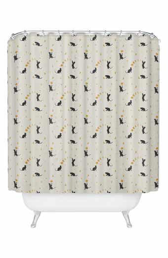 Cat and Moon Shower Curtain