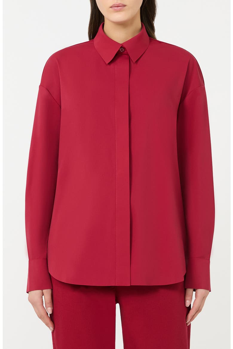 Baita Knit Button-Up Shirt, Main, color, DARK RED