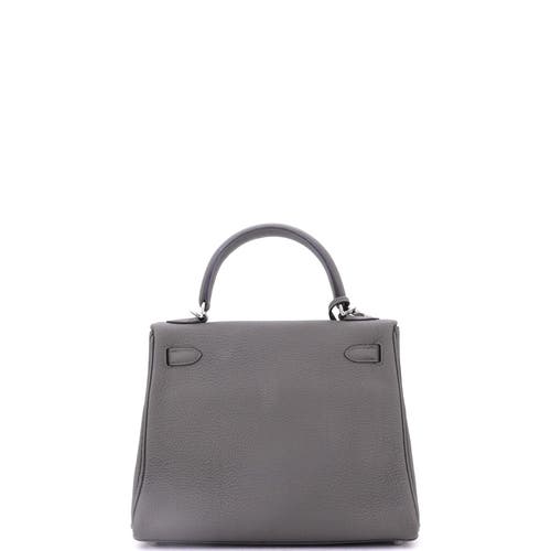 Pre-owned Hermes Hermes Kelly Handbag Grey Togo With Palladium Hardware 25 In Gray