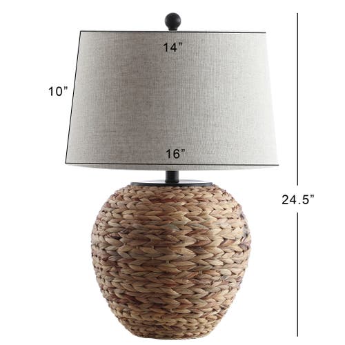 JONATHAN Y JONATHAN Y ALARO FARMHOUSE COASTAL WATER HYACINTH BASKET LED TABLE LAMP 