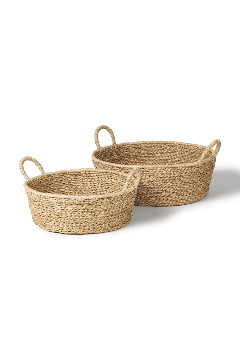 Ayanna Set of 2 Deep Nesting Seagrass Basket, Main, color, Brown
