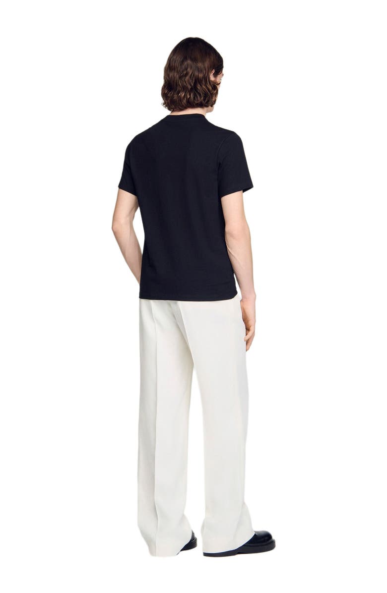 SANDRO Cotton T-shirt, Alternate, color, Black