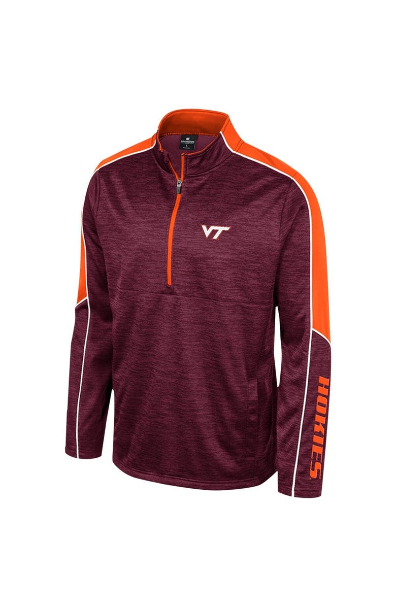 COLOSSEUM Men's Colosseum Maroon Virginia Tech Hokies Marled Half-Zip Jacket, Alternate, color, Maroon