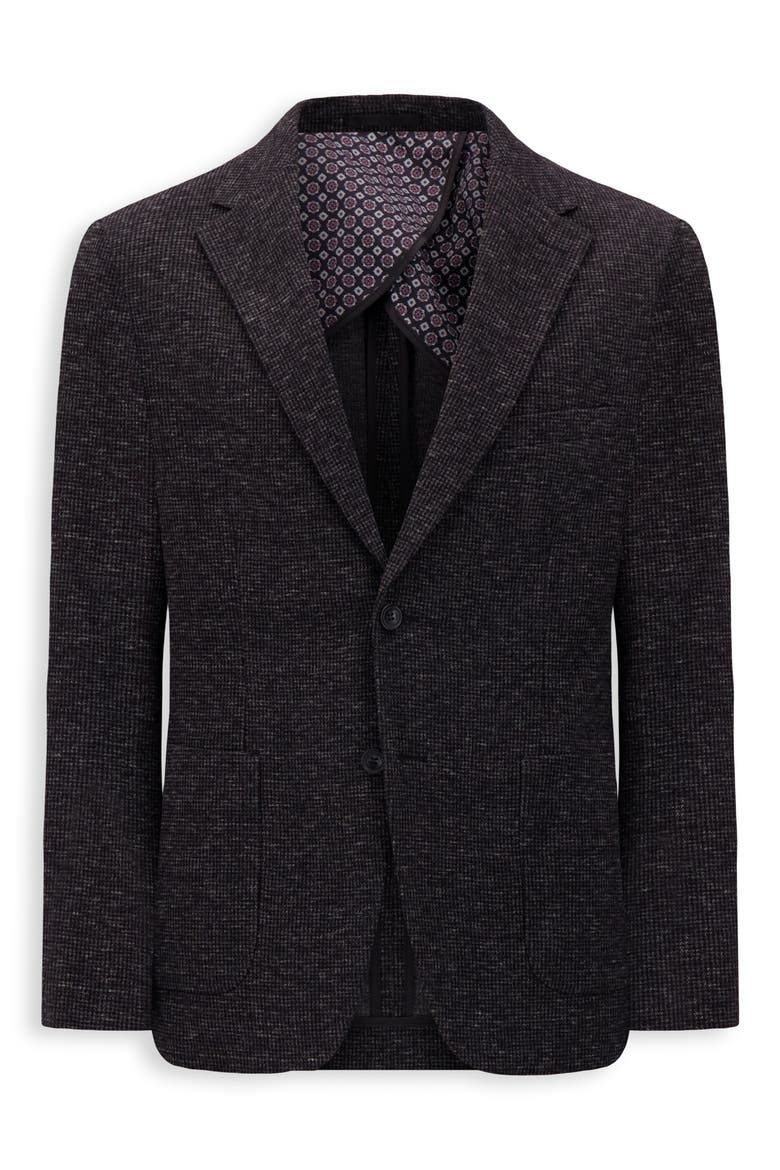 Textured Comfort Knit Cotton Blend Sport Coat, Alternate, color, CHARCOAL