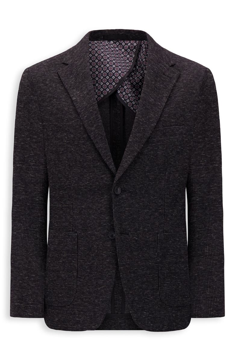 Victor Emmanuel Textured Comfort Knit Cotton Blend Sport Coat, Alternate, color, Charcoal