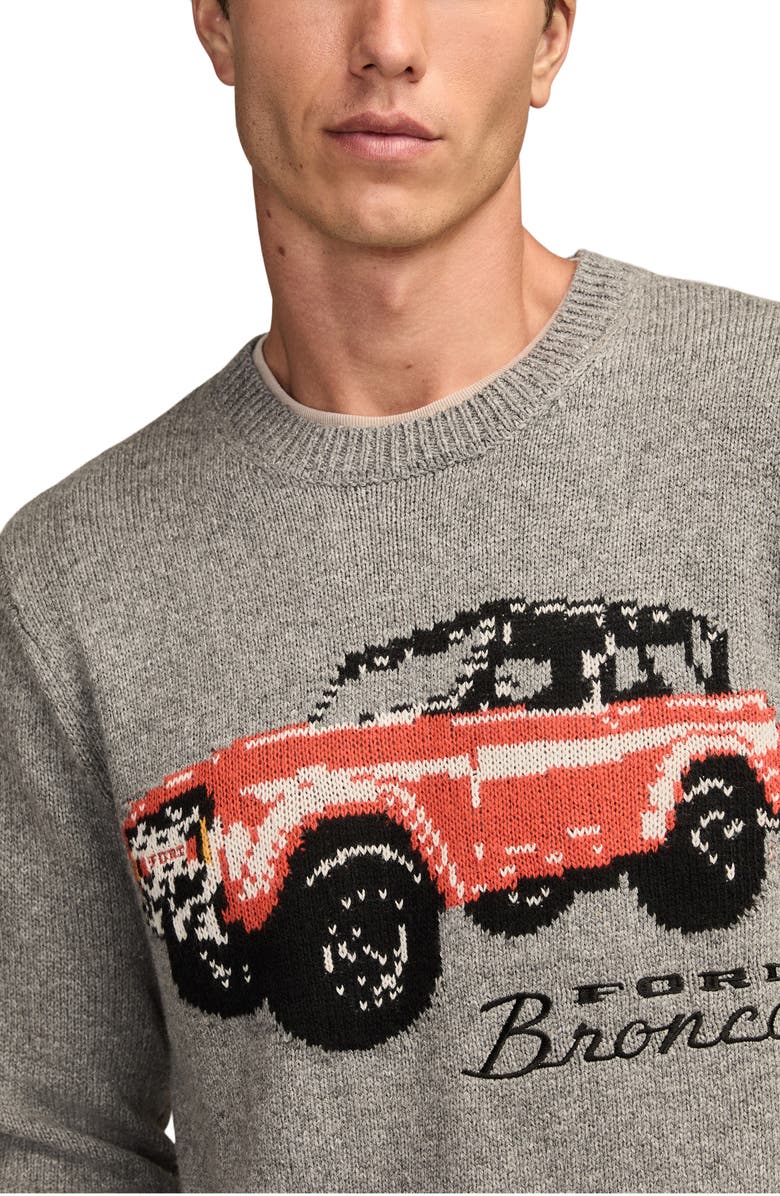 Lucky Brand Bronco Graphic Cotton Blend Sweater, Alternate, color, Medium Heather Grey