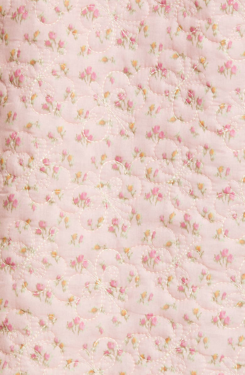 Anna Sui Butterfly Quilted Rosebuds Print Cotton Coat, Alternate, color, 