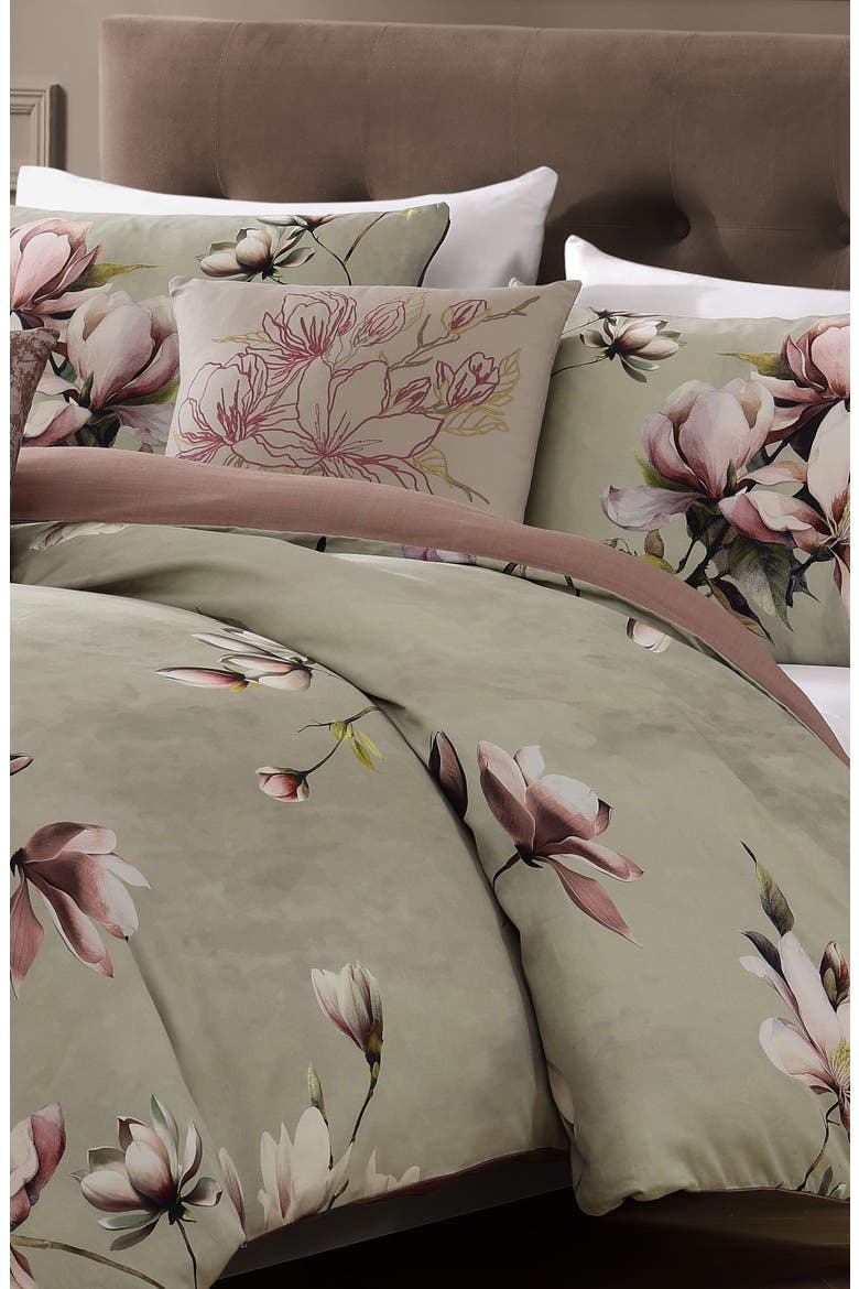 5-Piece Purple Lilies Reversible Comforter Set, Alternate, color, PURPLE