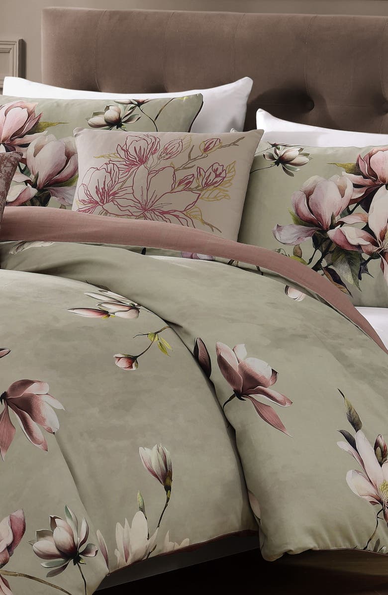 Bebejan 5-Piece Purple Lilies Reversible Comforter Set, Alternate, color, Purple