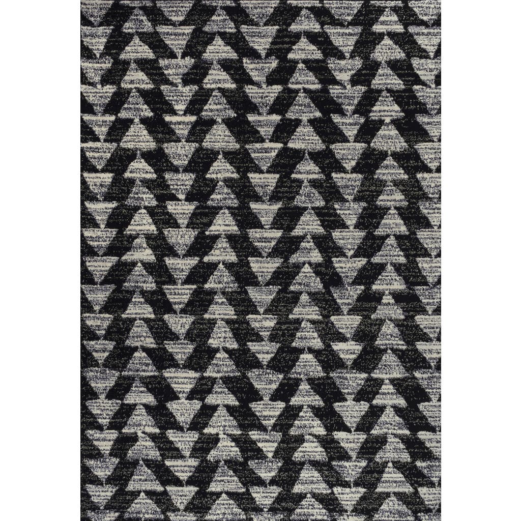 Jonathan Y Aisha Moroccan Triangle Geometric Area Rug In Black/cream