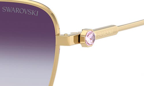 Swarovski 55mm Gradient Pilot Sunglasses In Purple