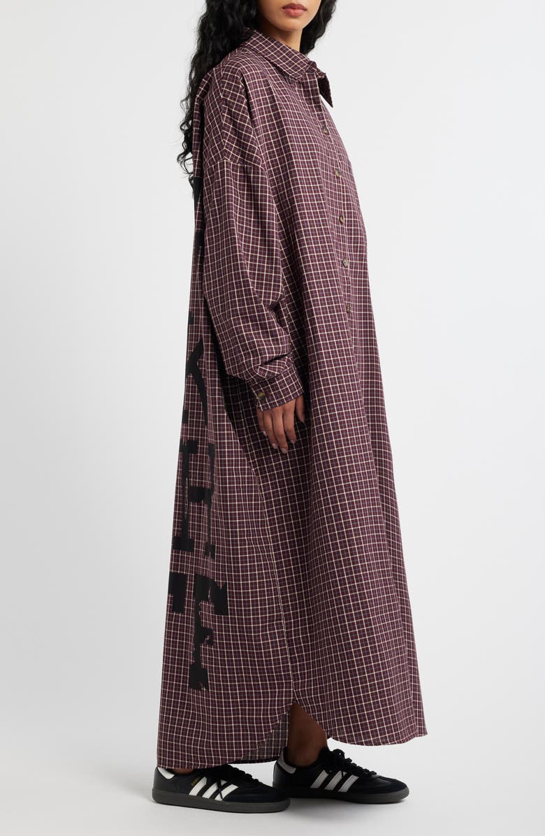 Dressed in Lala Lala Long Sleeve Button-Up Shirt, Alternate, color, Maroon Plaid