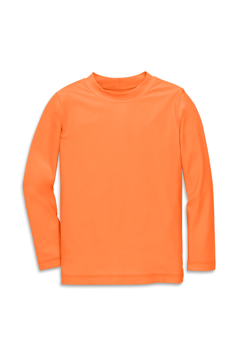 Kids Long Sleeve Rash Guard, Alternate, color, Cantaloupe