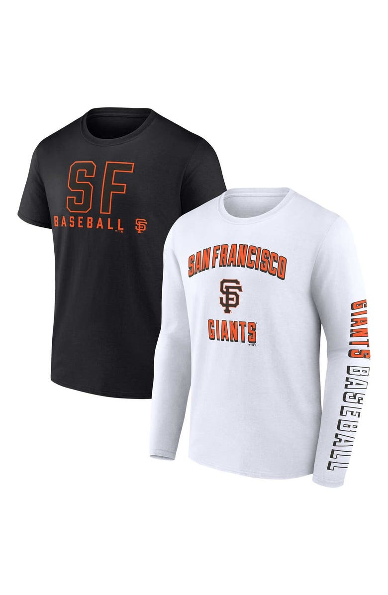 FANATICS Men's Fanatics Branded Black/White San Francisco Giants Two-Pack Combo T-Shirt Set, Alternate, color, Black