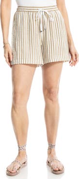MAX STUDIO Stripe Drawstring Waist Shorts