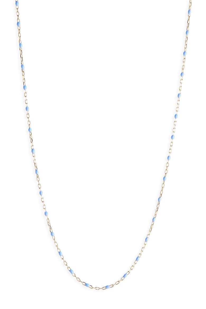 14K Gold Enamel Bubble Chain (Nordstrom Exclusive), Main, color, 14K YELLOW GOLD - BLUE