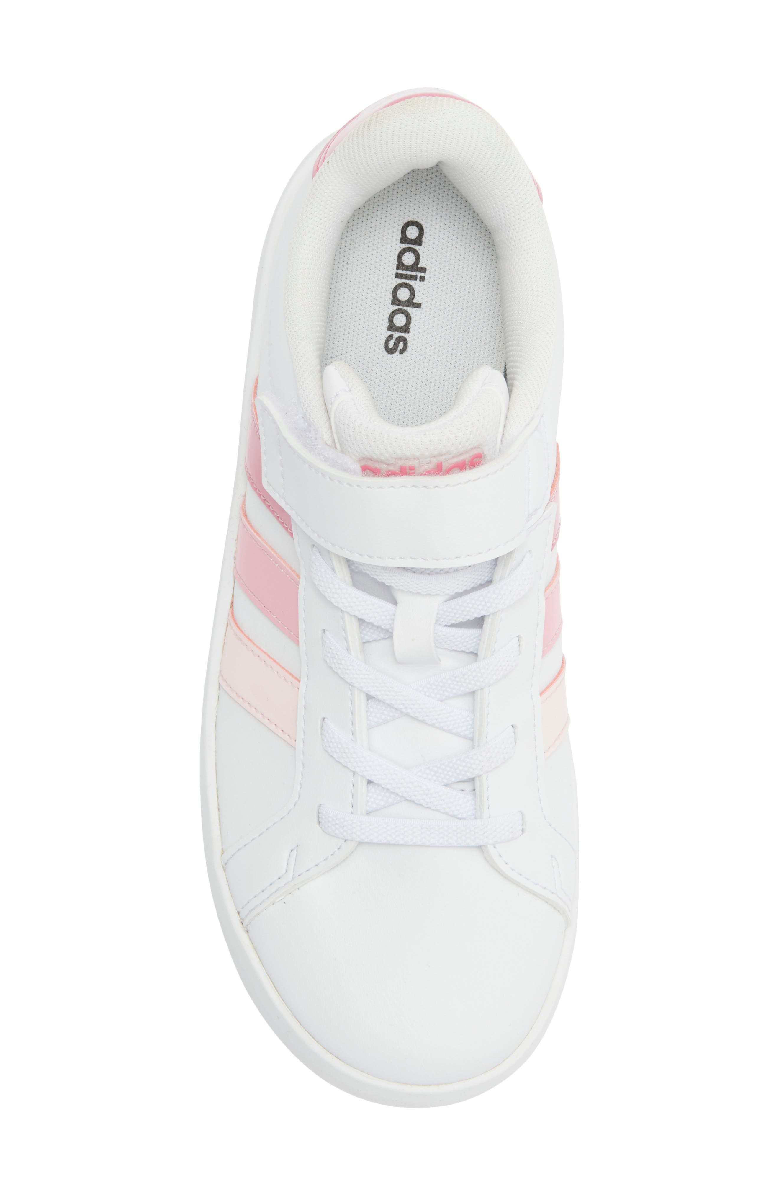 adidas Kids' Grand Court 3.0 Sneaker, Alternate, color, White/ Pink Fusion/ Bliss Pink