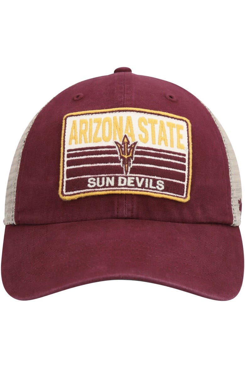 Men's '47 Maroon Arizona State Sun Devils Four Stroke Clean Up Trucker Snapback Hat, Alternate, color, Maroon