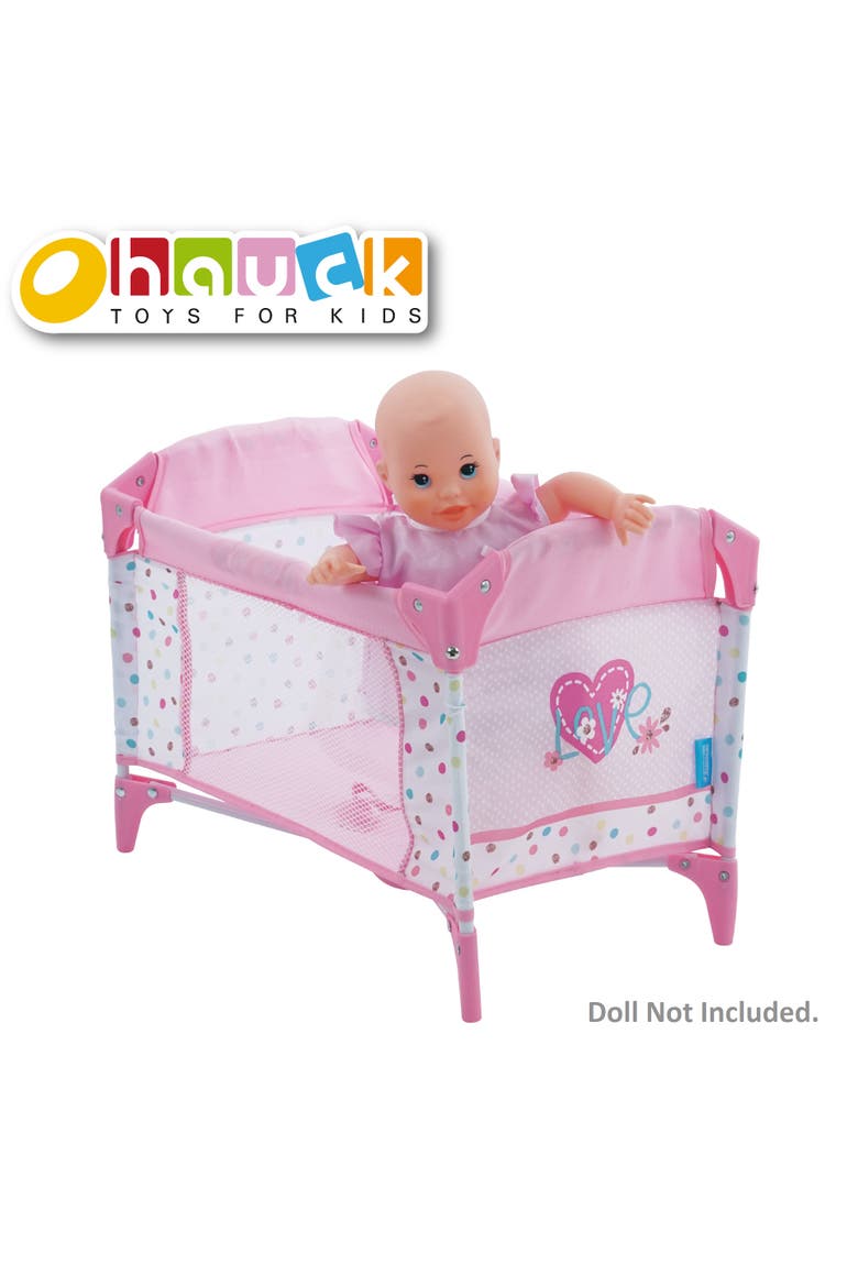 Love Heart Doll Play Yard Baby Doll Accessory Folds for Easy Storage and Travel, Alternate, color, Multicolored